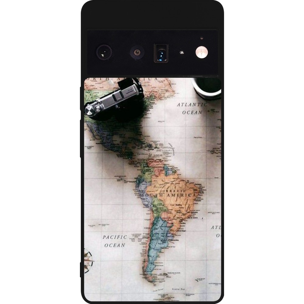 Coque Google Pixel 6 Pro - Silicone rigide noir Travel 01