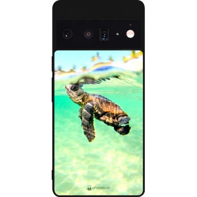 Coque Google Pixel 6 Pro - Silicone rigide noir Turtle Underwater