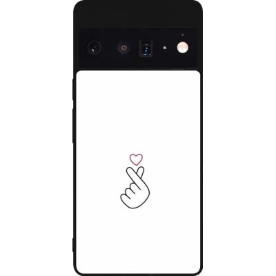 Coque Google Pixel 6 Pro - Silicone rigide noir Valentine 2024 heart by Millennials