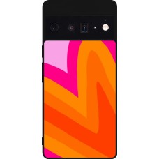 Coque Google Pixel 6 Pro - Silicone rigide noir Valentine 2024 heart gradient