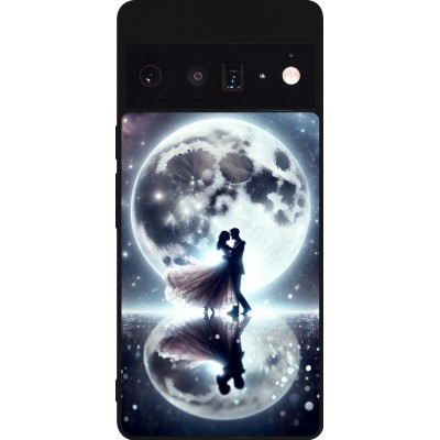 Coque Google Pixel 6 Pro - Silicone rigide noir Valentine 2024 Love under the moon