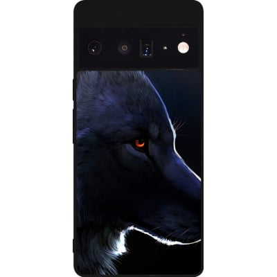 Coque Google Pixel 6 Pro - Silicone rigide noir Wolf Shape