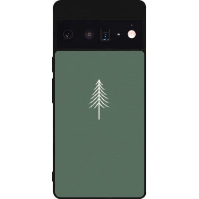 Coque Google Pixel 6 Pro - Silicone rigide noir Christmas 22 minimalist tree