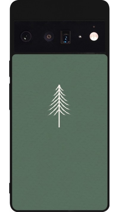 Coque Google Pixel 6 Pro - Silicone rigide noir Christmas 22 minimalist tree