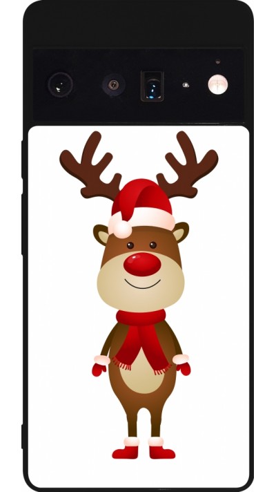 Coque Google Pixel 6 Pro - Silicone rigide noir Christmas 22 reindeer