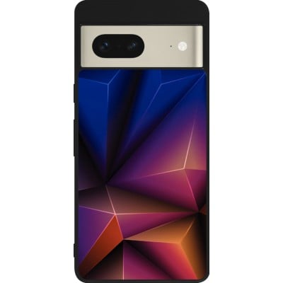 Coque Google Pixel 7 - Silicone rigide noir Abstract Triangles 