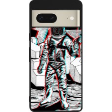 Google Pixel 7 Case Hülle - Silikon schwarz Anaglyph Astronaut