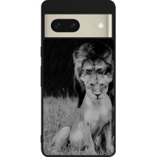 Google Pixel 7 Case Hülle - Silikon schwarz Angry lions