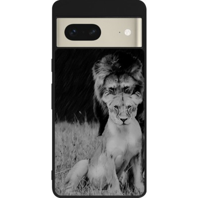 Coque Google Pixel 7 - Silicone rigide noir Angry lions