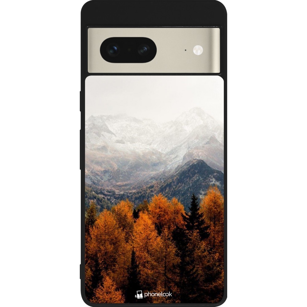 Google Pixel 7 Case Hülle - Silikon schwarz Autumn 21 Forest Mountain