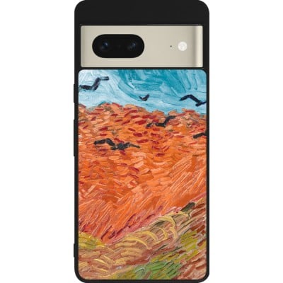 Coque Google Pixel 7 - Silicone rigide noir Autumn 22 Van Gogh style