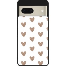 Google Pixel 7 Case Hülle - Silikon schwarz Autumn 2024 brown hearts