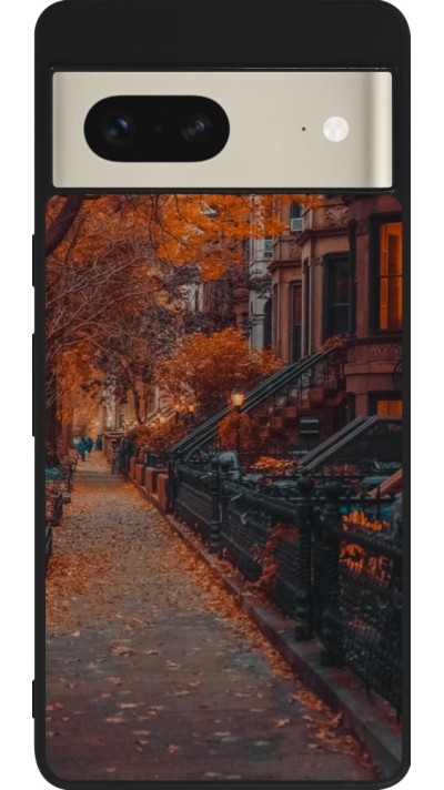 Coque Google Pixel 7 - Silicone rigide noir Autumn 2024 city