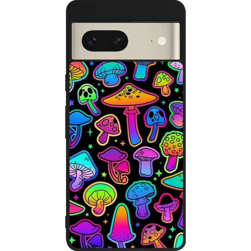 Google Pixel 7 Case Hülle - Silikon schwarz Autumn 2024 magic mushrooms