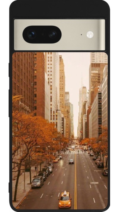 Coque Google Pixel 7 - Silicone rigide noir Autumn 2024 New York city