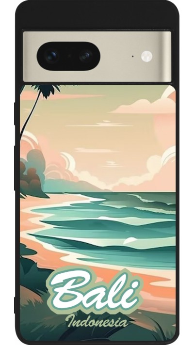 Coque Google Pixel 7 - Silicone rigide noir Bali Landscape