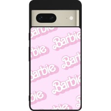 Google Pixel 7 Case Hülle - Silikon schwarz Barbie light pink pattern