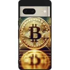 Google Pixel 7 Case Hülle - Silikon schwarz Bitcoin Stehen