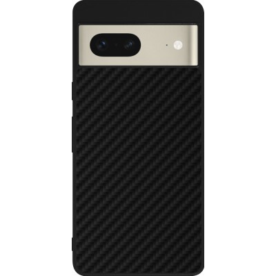 Coque Google Pixel 7 - Silicone rigide noir Carbon Basic