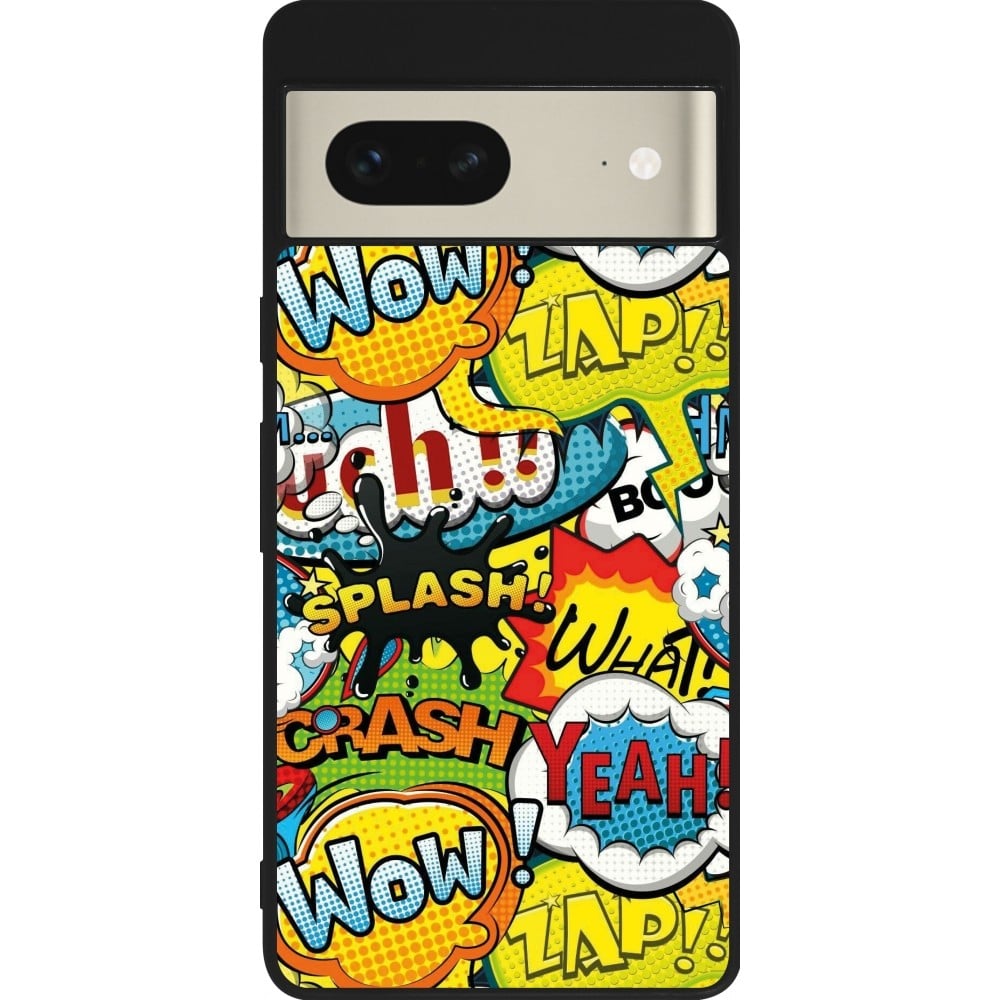 Coque Google Pixel 7 - Silicone rigide noir Cartoons slogans