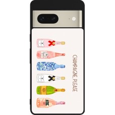 Coque Google Pixel 7 - Silicone rigide noir Champagne Please