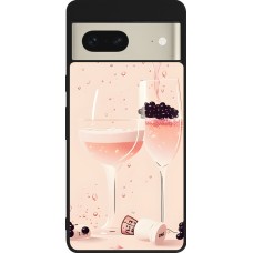 Coque Google Pixel 7 - Silicone rigide noir Champagne Pouring Pink