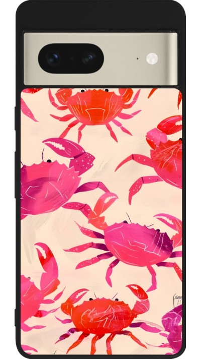 Coque Google Pixel 7 - Silicone rigide noir Crabs Paint