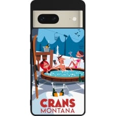 Coque Google Pixel 7 - Silicone rigide noir Crans-Montana Mountain Jacuzzi