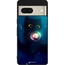 Coque Google Pixel 7 - Silicone rigide noir Cute Cat Bubble