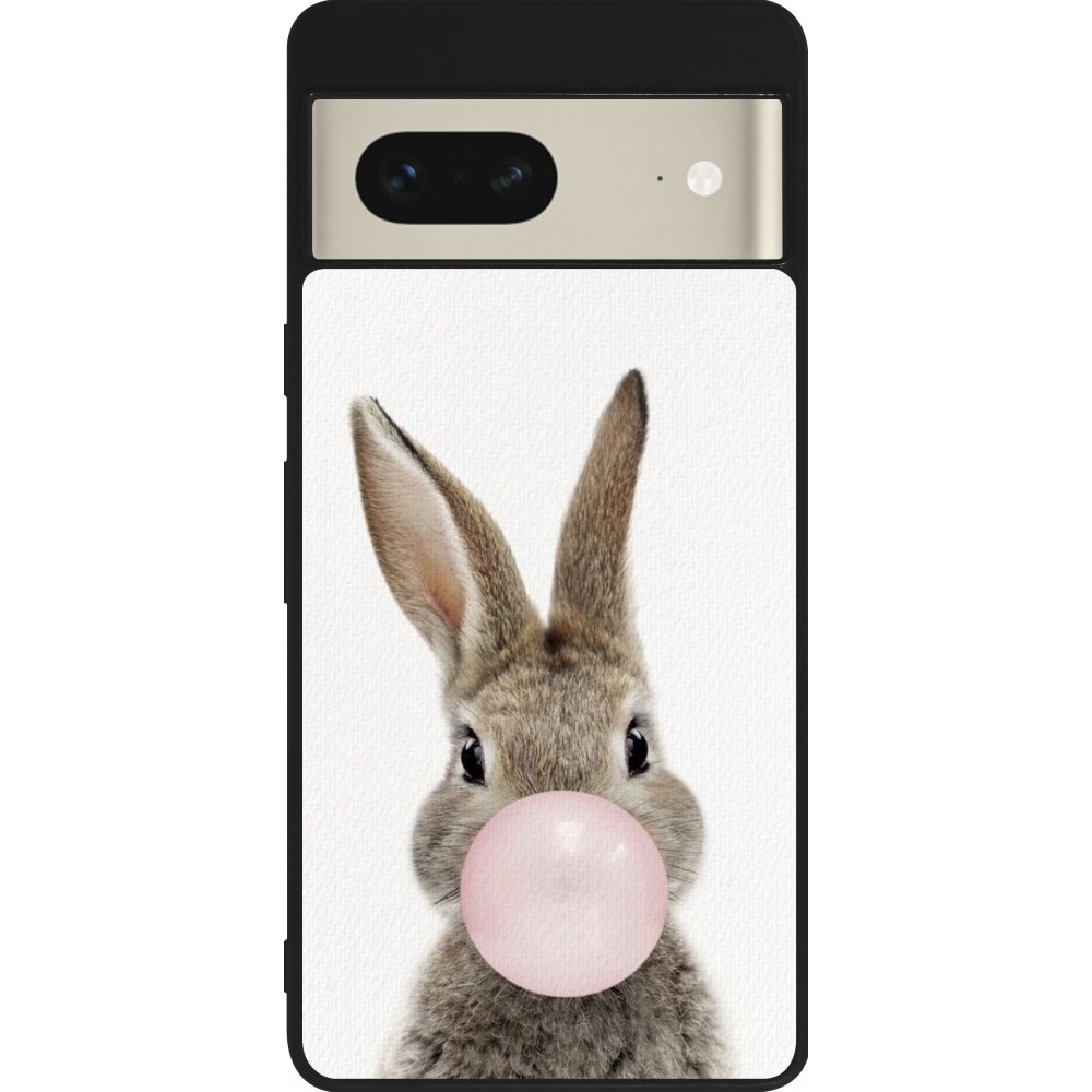 Coque Google Pixel 7 - Silicone rigide noir Easter 2023 bubble gum bunny