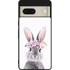 Coque Google Pixel 7 - Silicone rigide noir Easter 2023 flower bunny