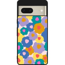 Google Pixel 7 Case Hülle - Silikon schwarz Easter 2024 flower power