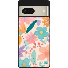 Coque Google Pixel 7 - Silicone rigide noir Easter 2024 spring flowers