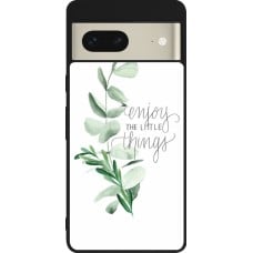 Coque Google Pixel 7 - Silicone rigide noir Enjoy the little things