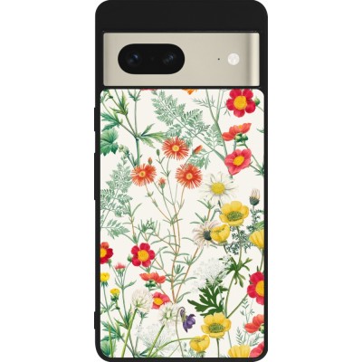 Coque Google Pixel 7 - Silicone rigide noir Flora Botanical Wildlife