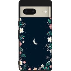 Coque Google Pixel 7 - Silicone rigide noir Flowers space