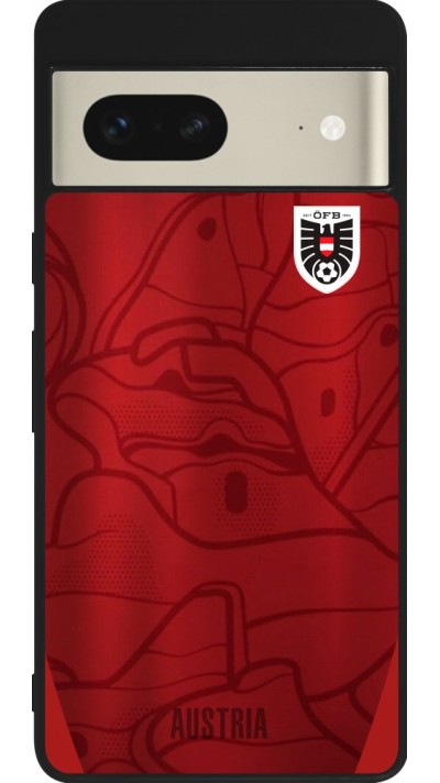 Google Pixel 7 Case Hülle - Silikon schwarz Austria personalisierbares Fussballtrikot