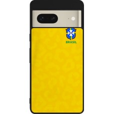 Google Pixel 7 Case Hülle - Silikon schwarz Brasilien 2022 personalisierbares Fußballtrikot