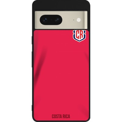 Coque Google Pixel 7 - Silicone rigide noir Maillot de football Costa Rica 2022 personnalisable