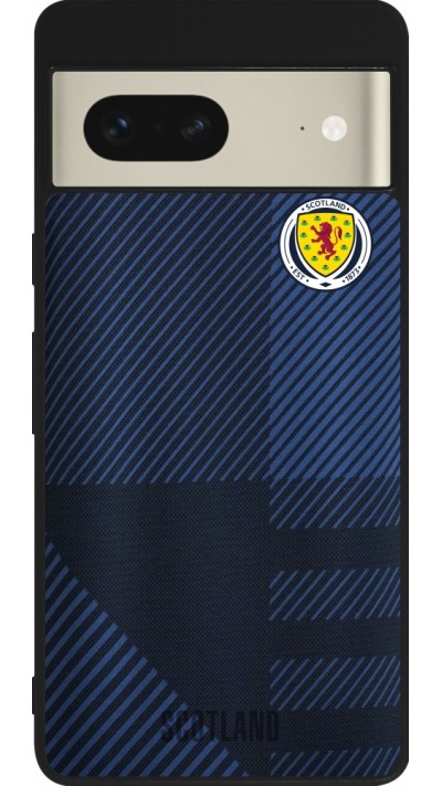 Coque Google Pixel 7 - Silicone rigide noir Maillot de football Ecosse personnalisable