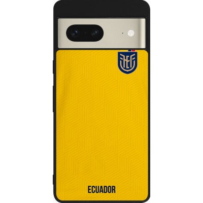 Coque Google Pixel 7 - Silicone rigide noir Maillot de football Equateur 2022