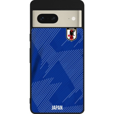 Coque Google Pixel 7 - Silicone rigide noir Maillot de football Japon 2022 personnalisable