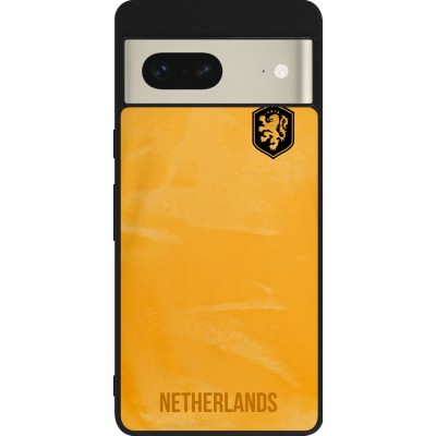 Coque Google Pixel 7 - Silicone rigide noir Maillot de football Pays-Bas 2022 personnalisable