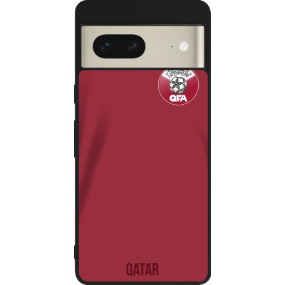 Coque Google Pixel 7 - Silicone rigide noir Maillot de football Qatar 2022 personnalisable