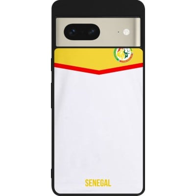 Coque Google Pixel 7 - Silicone rigide noir Maillot de football Senegal 2022 personnalisable