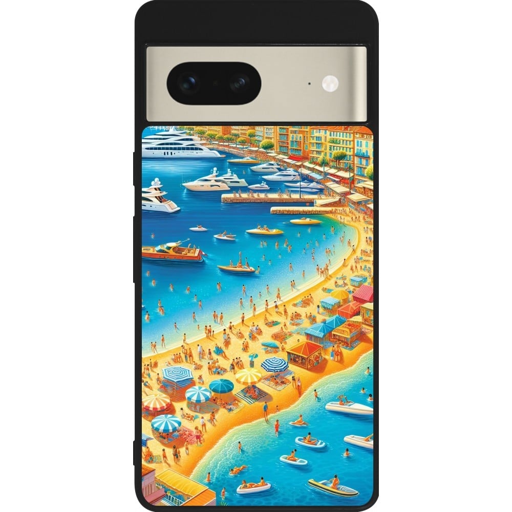 Coque Google Pixel 7 - Silicone rigide noir French Riviera People