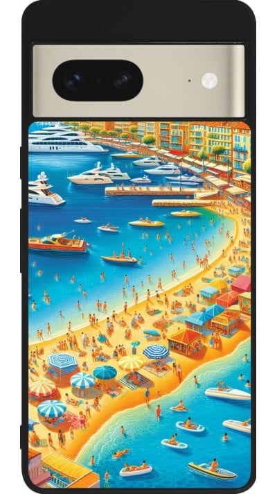 Coque Google Pixel 7 - Silicone rigide noir French Riviera People