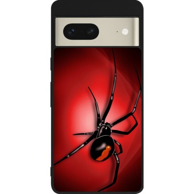 Coque Google Pixel 7 - Silicone rigide noir Halloween 2023 spider black widow