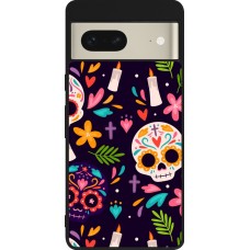 Coque Google Pixel 7 - Silicone rigide noir Halloween 2023 mexican style