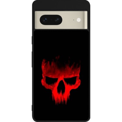 Coque Google Pixel 7 - Silicone rigide noir Halloween 2023 scary skull